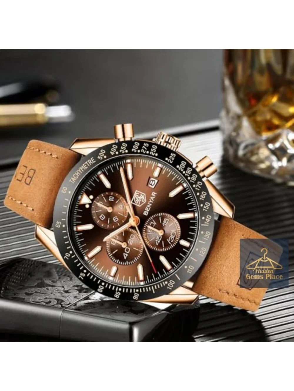 Men's Chronograph Quartz Watch Waterproof Luminous Stainless Steel